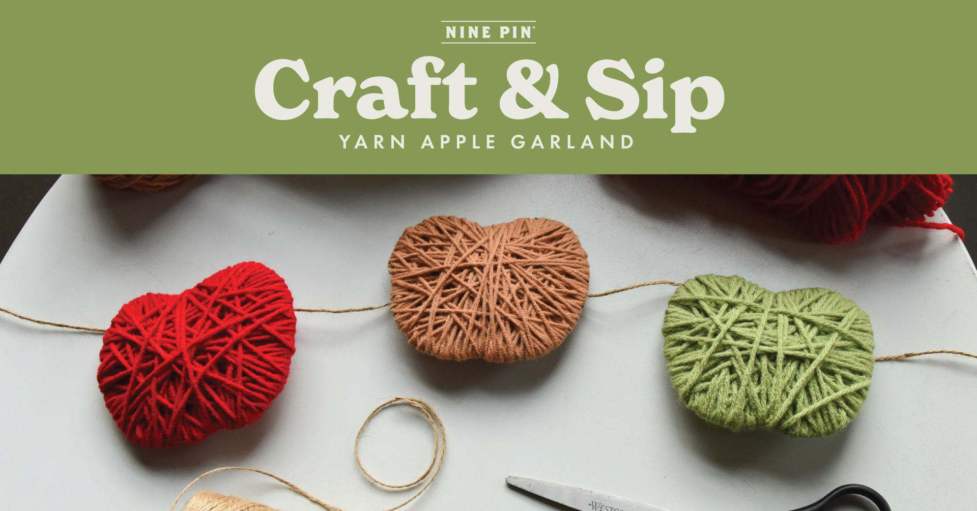 Craft and Sip: Yarn Apple Garland